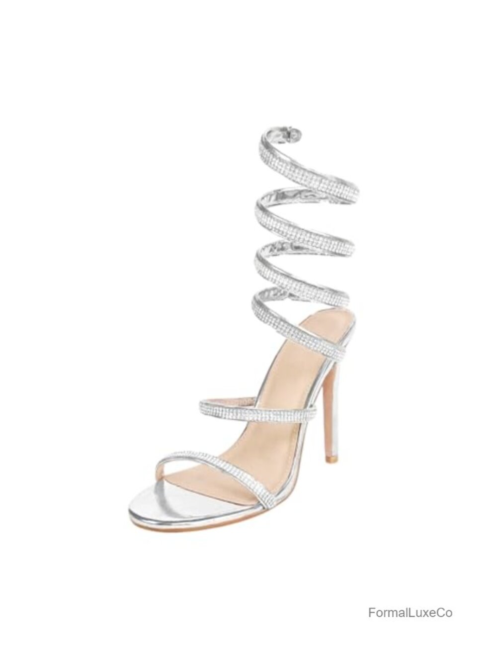 Rhinestone Sparkly Heels Sandals Ankle Wrap Crystals Evening Party Shoes